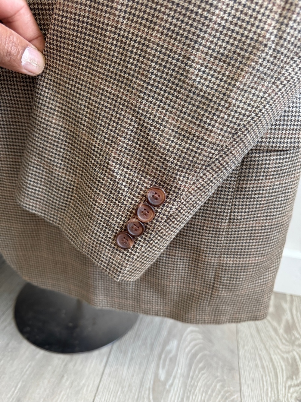 Vintage green label Lauren Ralph Lauren Tan Glen Plaid Sport Coat - Picture 4 of 14